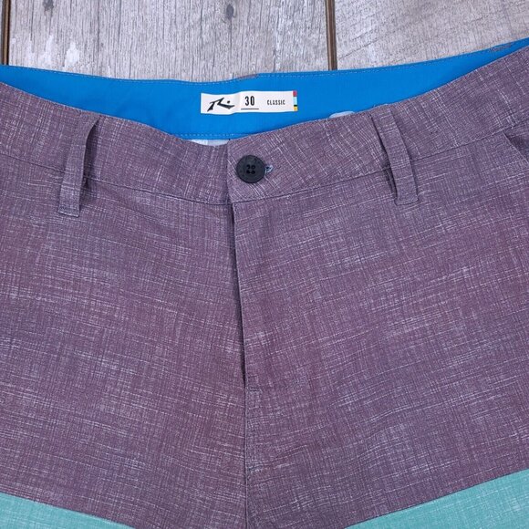 Rusty Mens Board Shorts Size 30 Classic Bermuda Solid Golf Swim Trunks Stretch - Picture 4 of 7